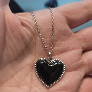 Elegant Black Heart Pendant Necklace